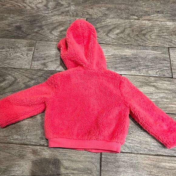 jacket Janie and Jack Sherpa hooded jacket hot pink - Picture 6 of 7